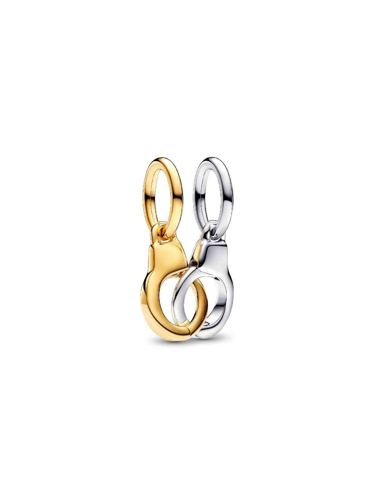 FINAL SALE - Openable & Splittable Handcuffs Dangle Charm - Sterling silver, 14k gold plating