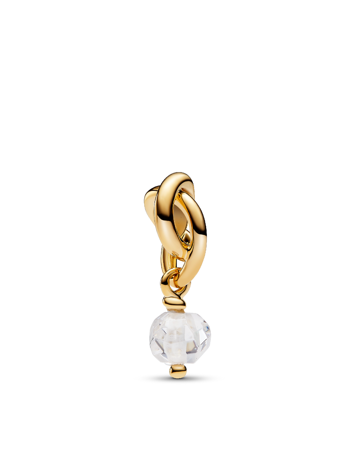 Faceted Clear Eternity Circle Dangle Charm - 14k gold plating
