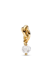 Faceted Clear Eternity Circle Dangle Charm - 14k gold plating