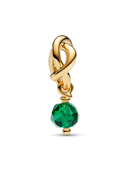 May Faceted Eternity Circle Dangle Charm - 14k gold plating