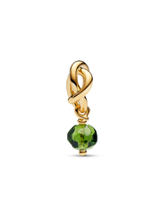 Faceted Spring Green Eternity Circle Dangle Charm - 14k gold plating
