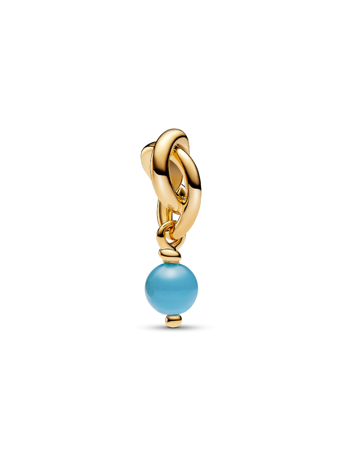 Turquoise Blue Eternity Circle Dangle Charm - 14k gold plating