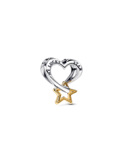 Lucky Star & Heart Charm - Sterling silver, 14k gold plating