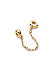 Triple Clear Stone Safety Chain - 14k gold plating