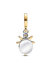 Engravable North Star Lab-grown Diamond Dangle Charm - 0.009 ct TW, Sterling silver, 14k gold plating