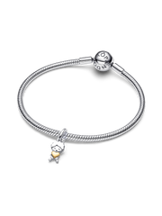 Happy Boy Dangle Charm - Sterling silver, 14k gold plating