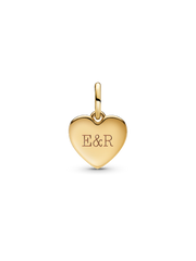 Engravable Love Heart Dangle Charm - 14k gold plating