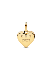 Engravable Heart Medallion Charm - 14k gold plating