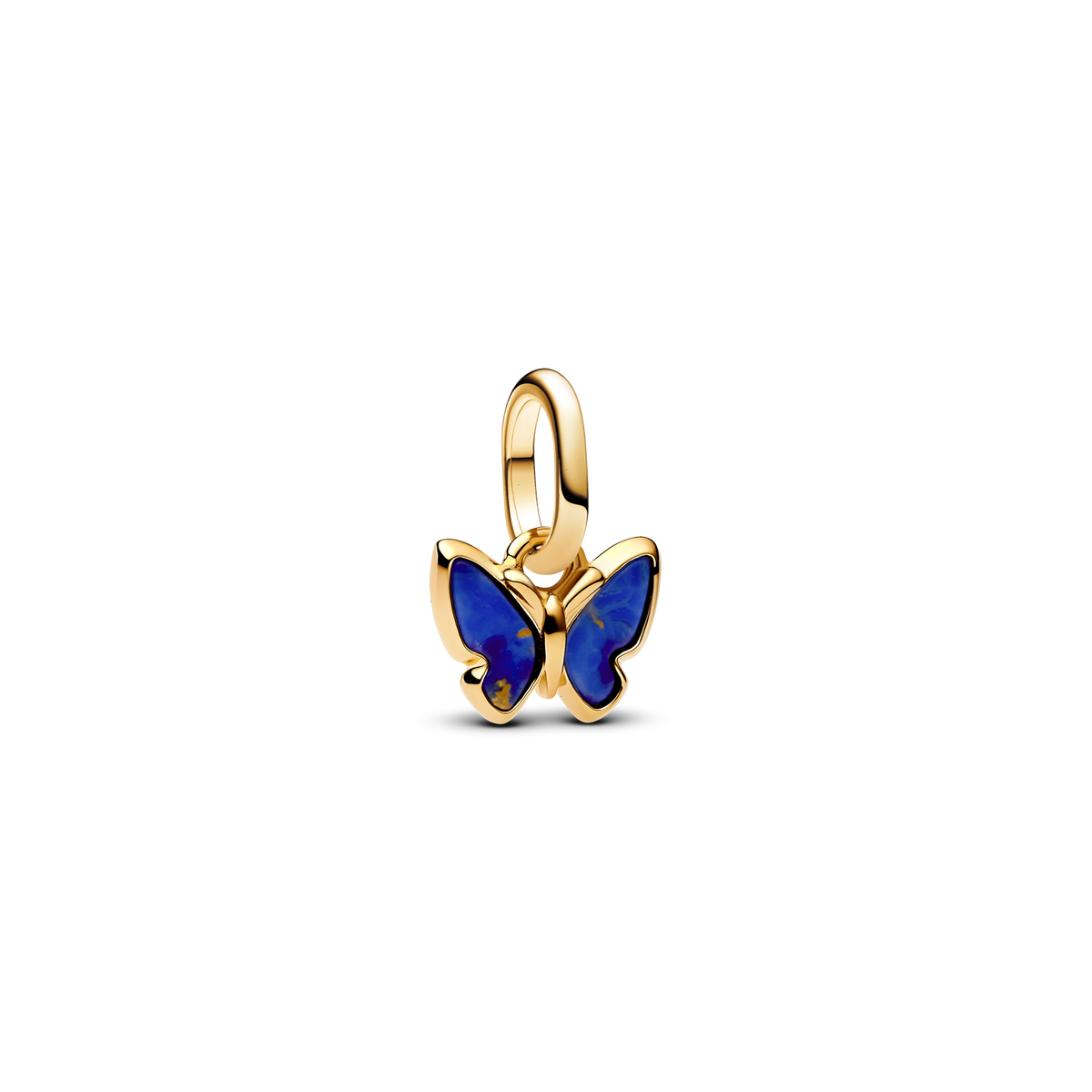 Blue Butterfly Mini Dangle Charm - 14k gold plating