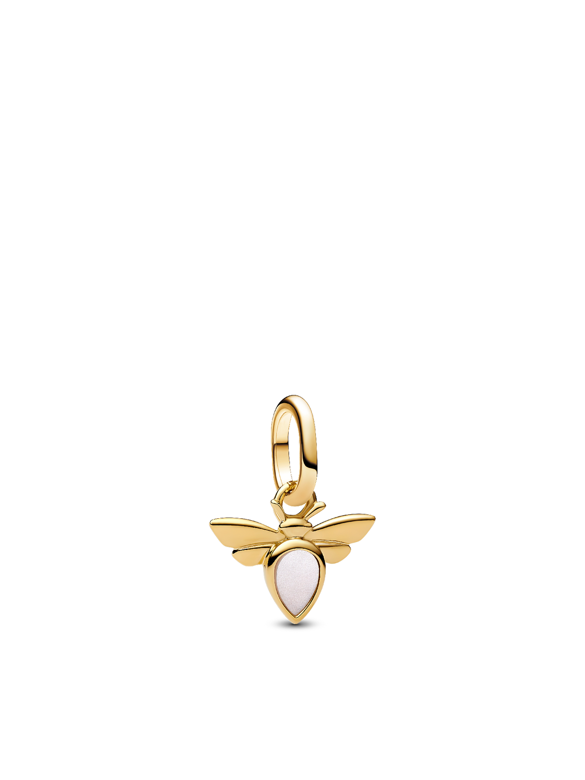 White Bee Mini Dangle Charm - 14k gold plating