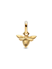 White Bee Mini Dangle Charm - 14k gold plating