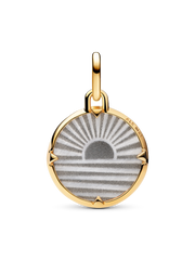 FINAL SALE - Sunrise Medallion Charm - 14k gold plating