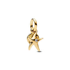 Starfish Double Dangle Charm - 14k gold plating