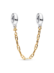 Elongated Safety Chain - Sterling silver, 14k gold plating