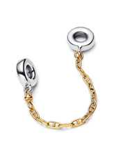 Elongated Safety Chain - Sterling silver, 14k gold plating