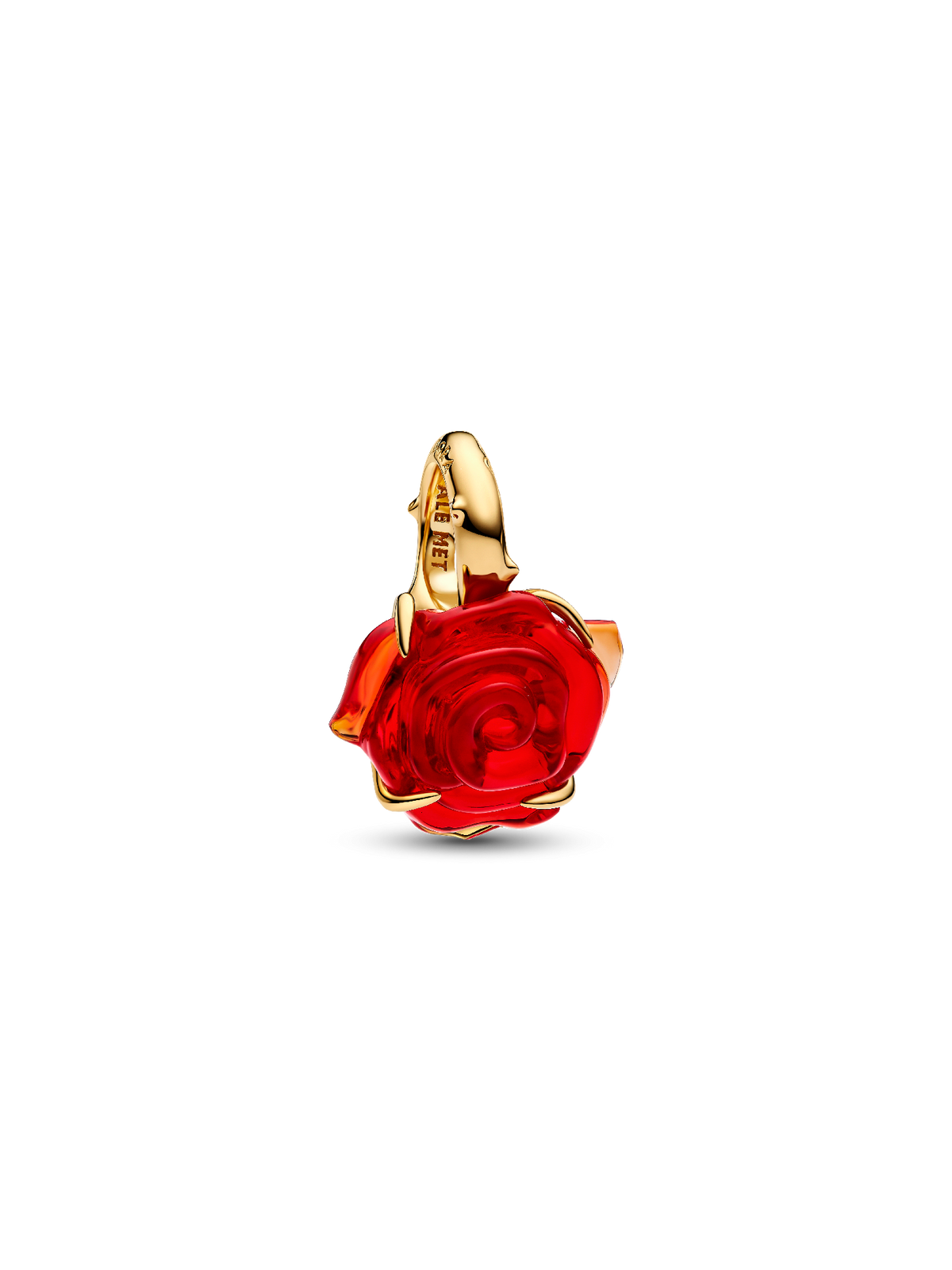 Disney Beauty and the Beast Enchanted Rose Dangle Charm - 14k gold plating