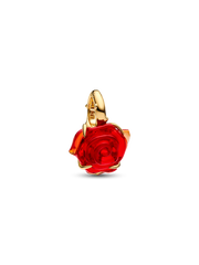 Disney Beauty and the Beast Enchanted Rose Dangle Charm - 14k gold plating