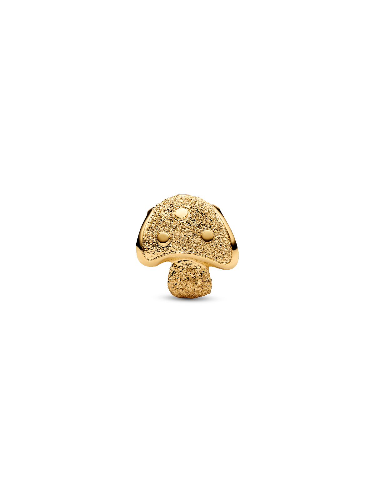 Textured Mushroom Mini Charm - 14k gold plating