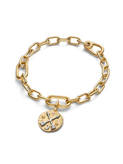 Crossing Arrows Medallion Charm - Sterling silver, 14k gold plating