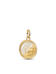 Pegasus Medallion Charm - Sterling silver, 14k gold plating