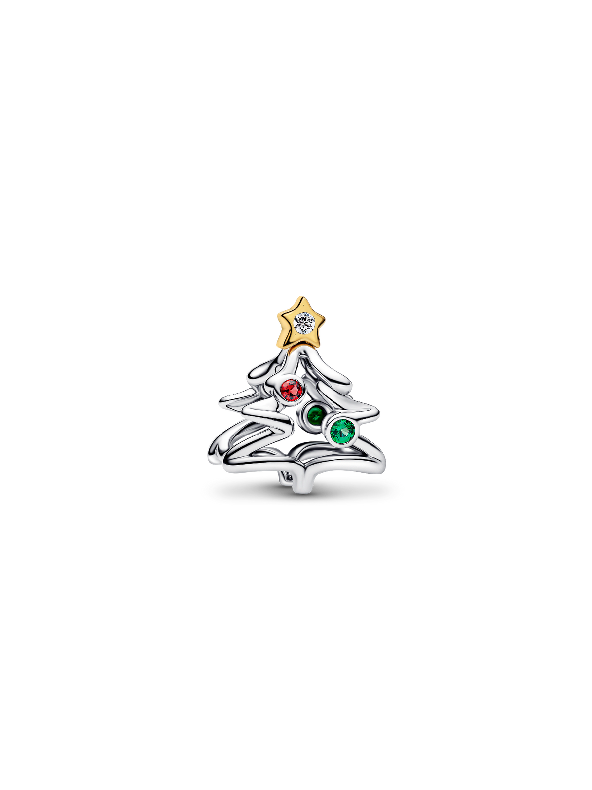 Christmas Tree Charm - Sterling silver, 14k gold plating
