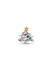 Christmas Tree Charm - Sterling silver, 14k gold plating