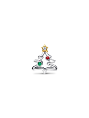 Christmas Tree Charm - Sterling silver, 14k gold plating
