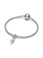 Disney Princess Cinderella Shoe Dangle Charm - 0.012 ct TW, Sterling silver, 14k gold plating