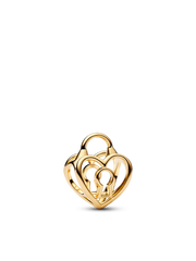 Openwork Heart Padlock Charm - 14k gold plating