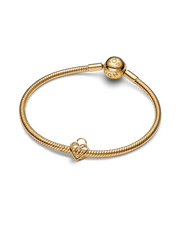 Openwork Heart Padlock Charm - 14k gold plating