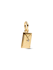 Engravable & Openable Envelope Dangle Charm - 14k gold plating