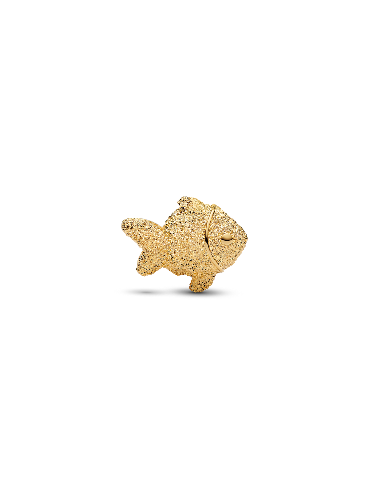 Textured Fish Mini Charm - 14k gold plating