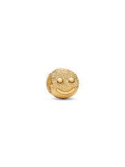Textured Happy Face Mini Charm - 14k gold plating