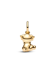 Labrador Puppy Dog Dangle Charm - 14k gold plating