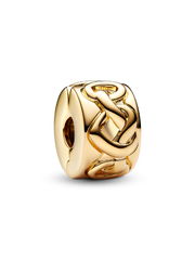 Knotted Hearts Clip Charm - 14k gold plating