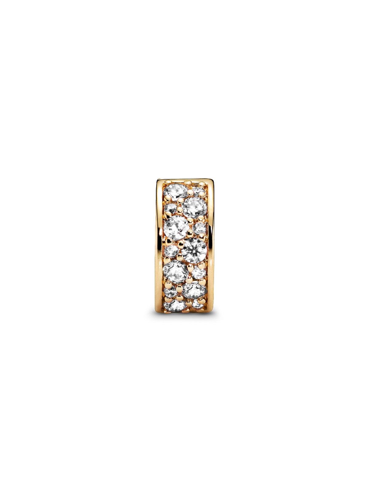Clear Pavé Clip Charm - 14k gold plating