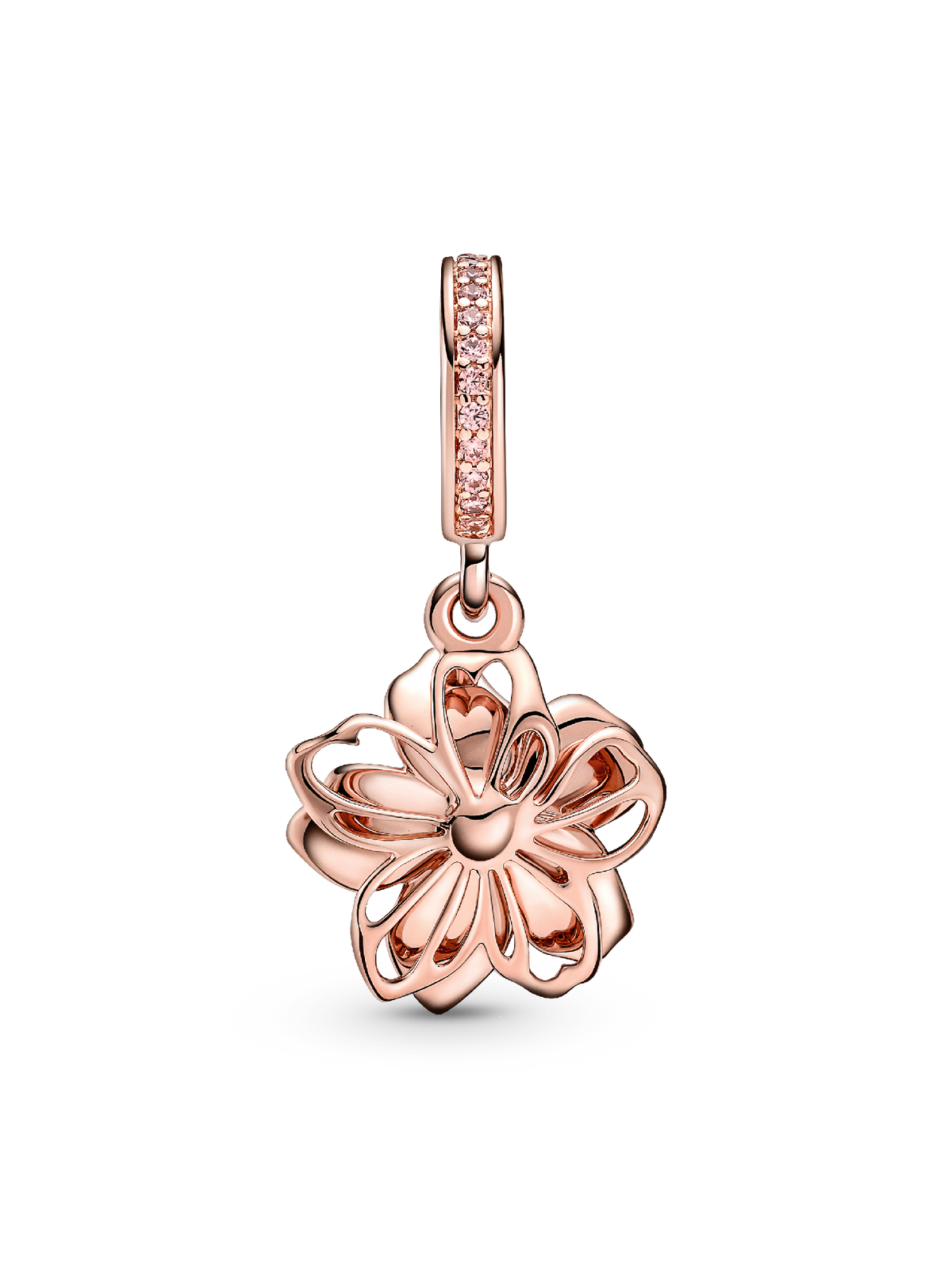 Cherry Blossom Dangle Charm - 14k rose gold plating