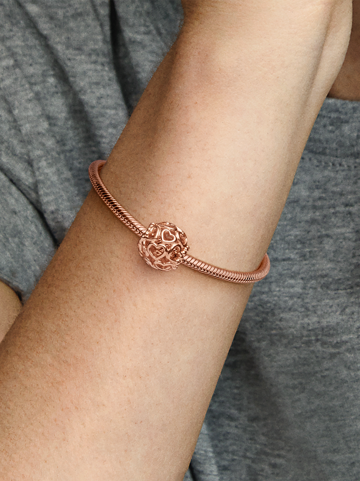 Hearts All Over Charm - 14k rose gold plating