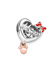 Disney Minnie Mouse Mom Heart Charm - Sterling silver, 14k rose gold plating