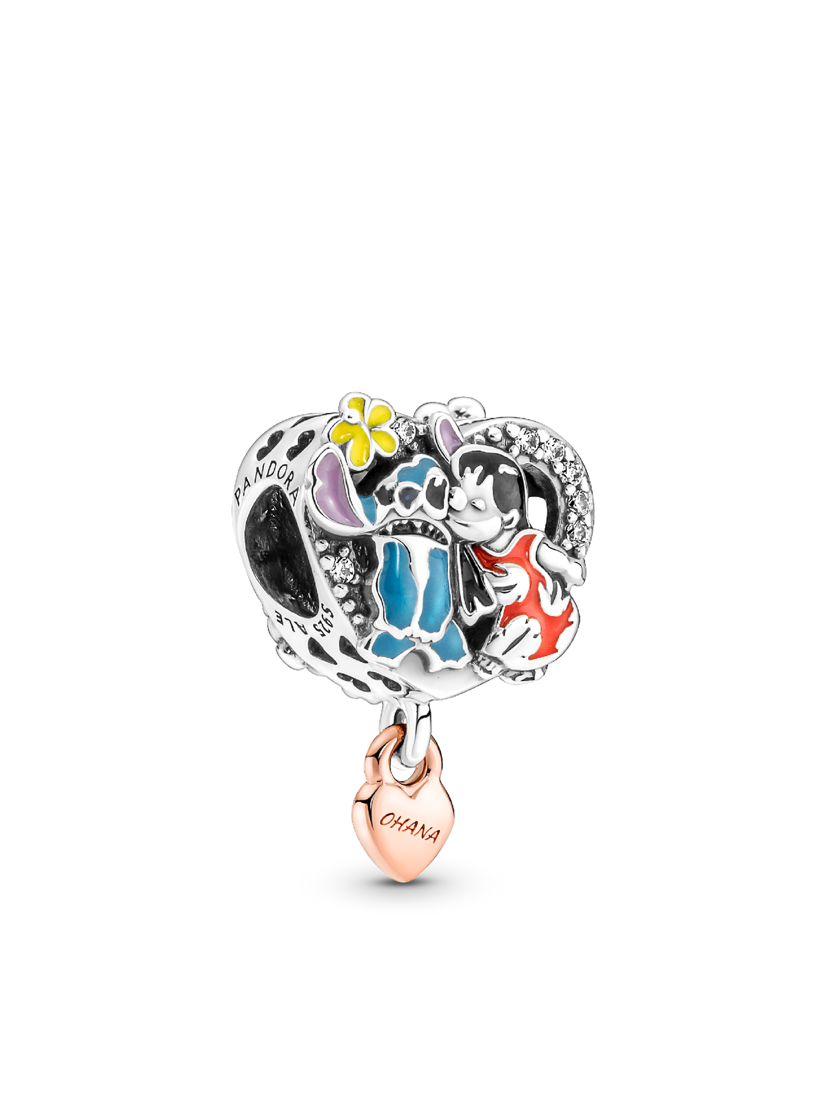 Disney Ohana Lilo & Stitch Inspired Charm - Sterling silver, 14k rose gold plating