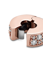 Clear Pavé Clip Charm - 14k rose gold plating
