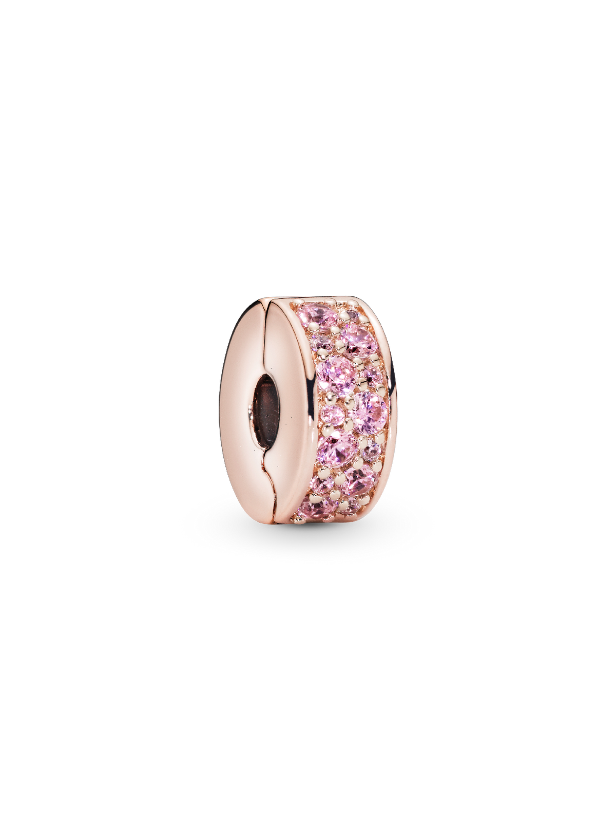 Pink Pavé Clip Charm - 14k rose gold plating