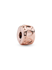 Band of Hearts Clip Charm - 14k rose gold plating