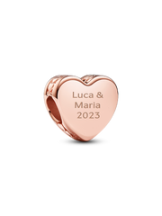 Engravable Heart Charm - 14k rose gold plating