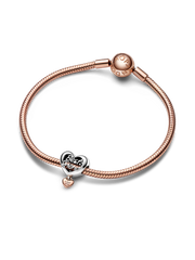 FINAL SALE - Love You Best Friend Heart Charm - Sterling silver, 14k rose gold plating