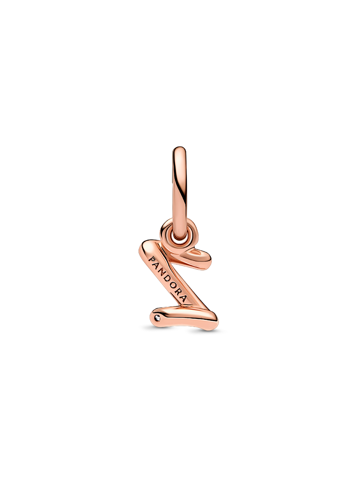 FINAL SALE - Letter Z Script Alphabet Dangle Charm - 14k rose gold plating
