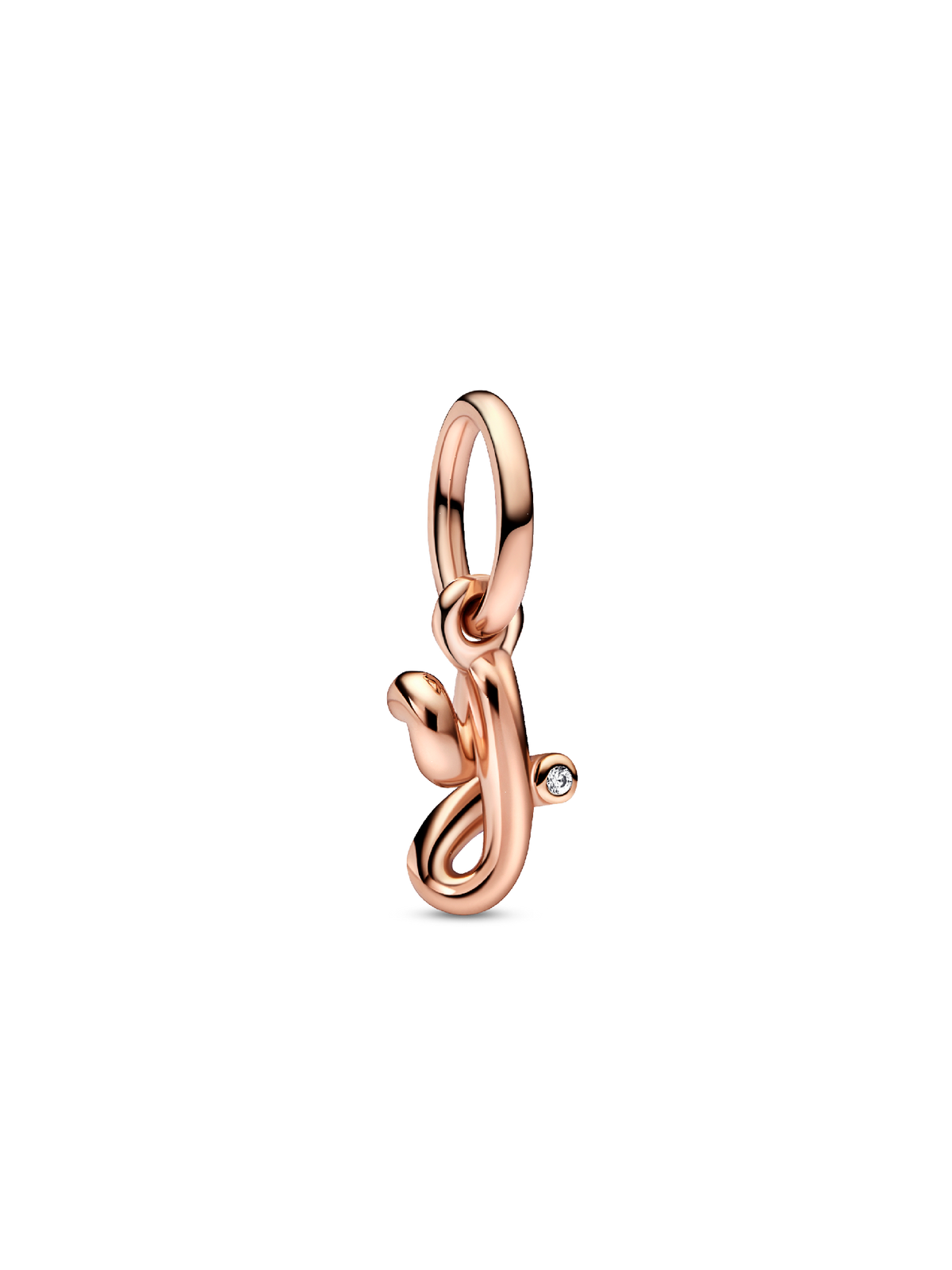 FINAL SALE - Letter Y Script Alphabet Dangle Charm - 14k rose gold plating