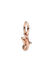 FINAL SALE - Letter Y Script Alphabet Dangle Charm - 14k rose gold plating