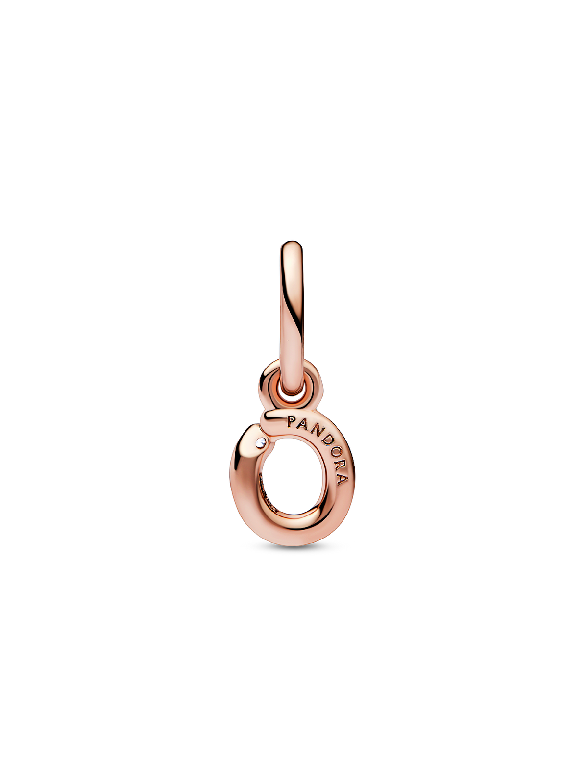 FINAL SALE - Letter O Script Alphabet Dangle Charm - 14k rose gold plating