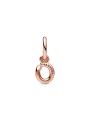 FINAL SALE - Letter O Script Alphabet Dangle Charm - 14k rose gold plating